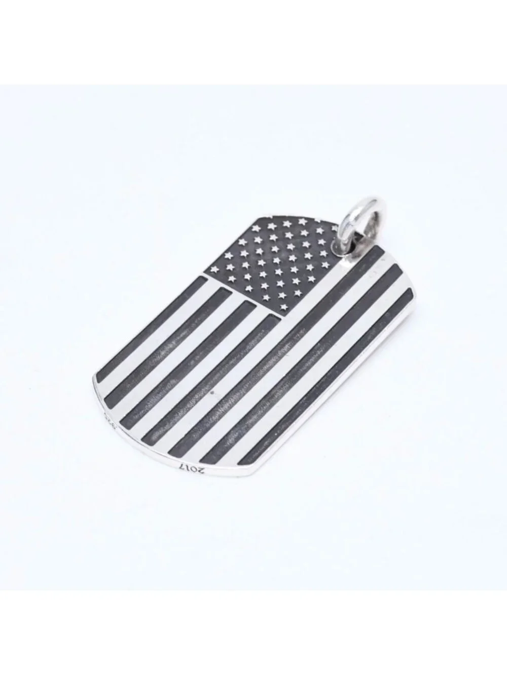 Chrome Hearts D Tag RS FU American Flag Richard Star Large Dog Tag Weight